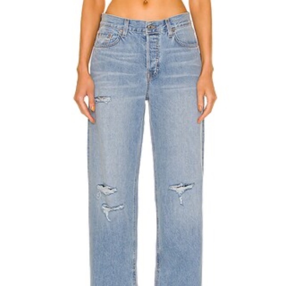 GRLFRND Liya Low Rise Boyfriend loose straight solana 32 new - Picture 1 of 11